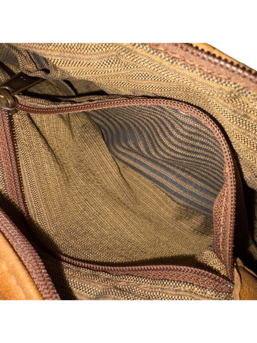 Vintage Tan Brown Genuine Leather Hobo Shoulder Bag Slouchy Boho Purse - Picture 10 of 11